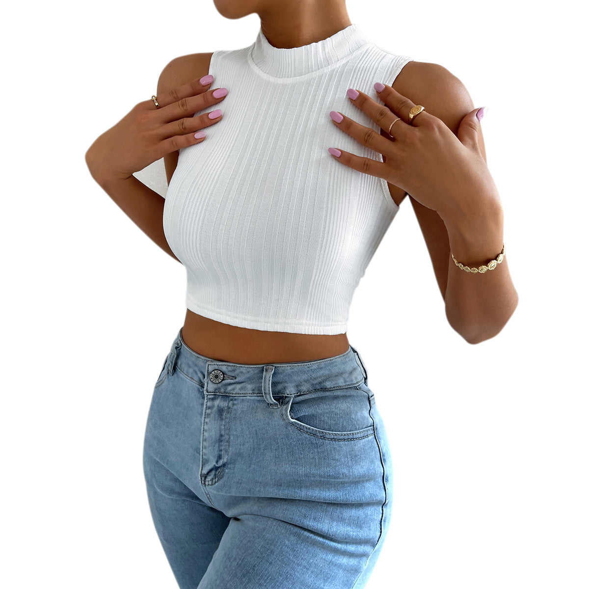 Cord Knit Cropped Sweater