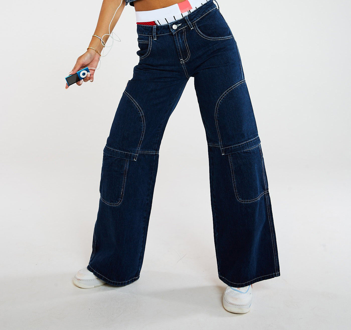 Deep Blue Wide Leg Jeans